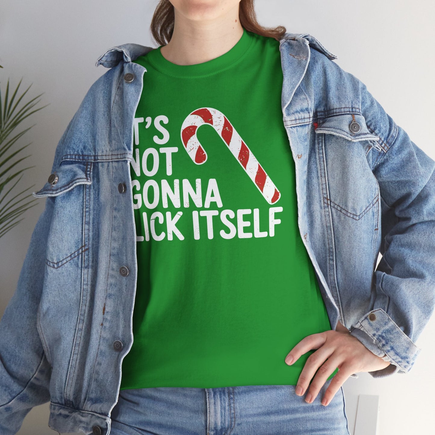 Funny Candy Cane Lick Itself Adult Christmas in July Gift T-Shirt