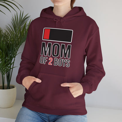 Mom of 2 Boys Gift from Son Mothers Day Birthday Women Hoodie