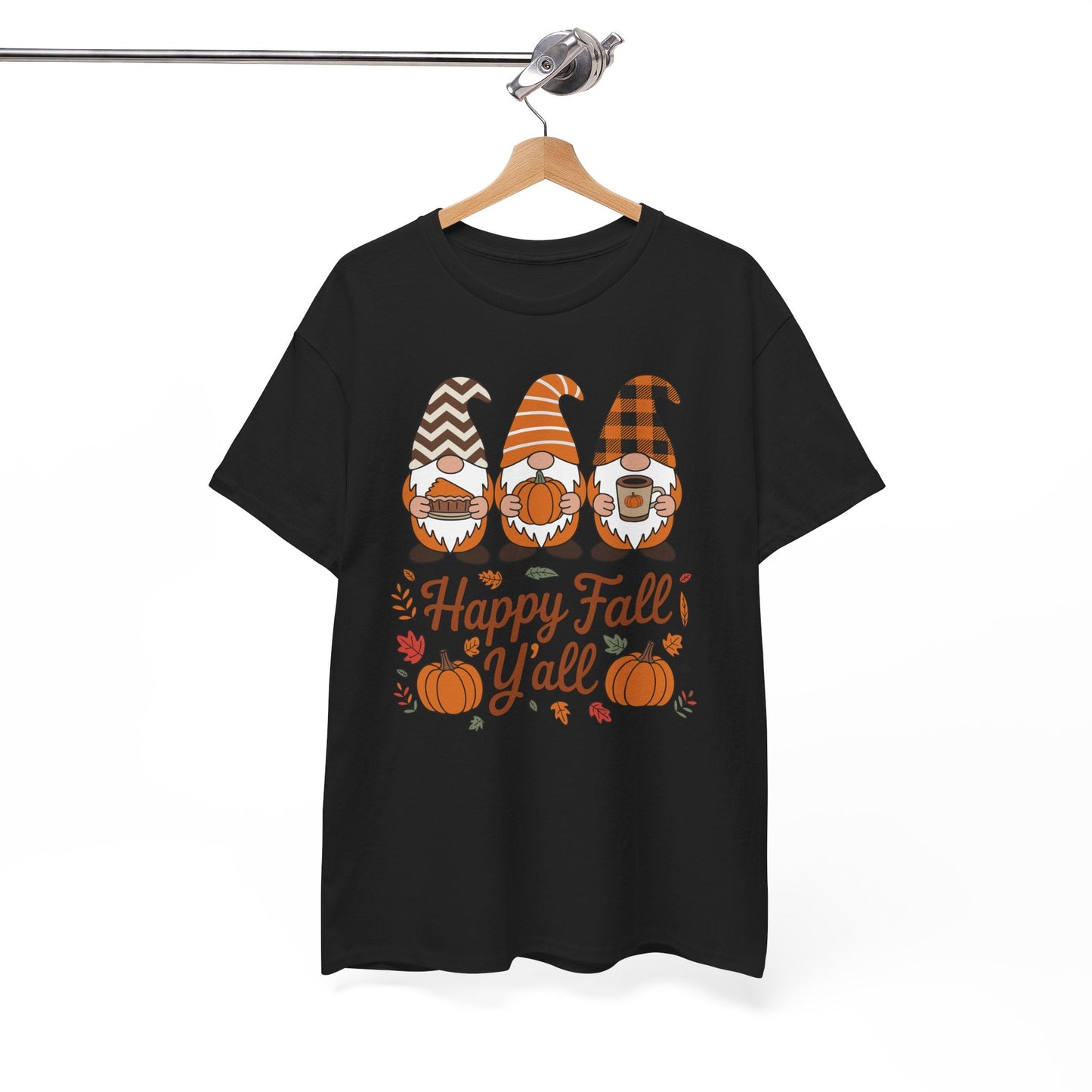 Happy Fall Y'all Gnome Pumpkin Autumn Thanksgiving Men Women T-Shirt