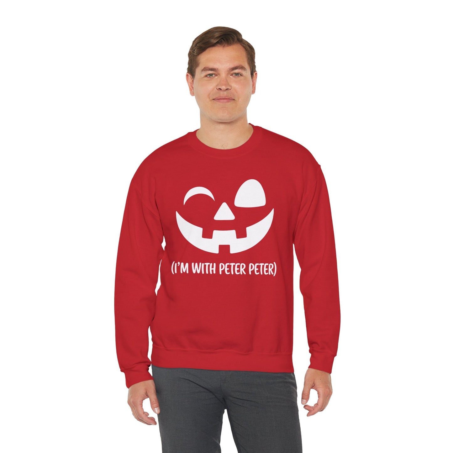 Im With Peter Couple Halloween Adult Eater Pumpkin Sweatshirt