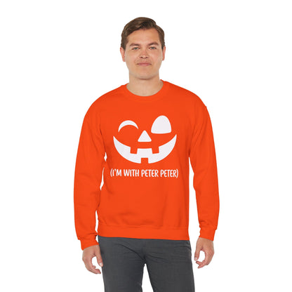 Im With Peter Couple Halloween Adult Eater Pumpkin Sweatshirt