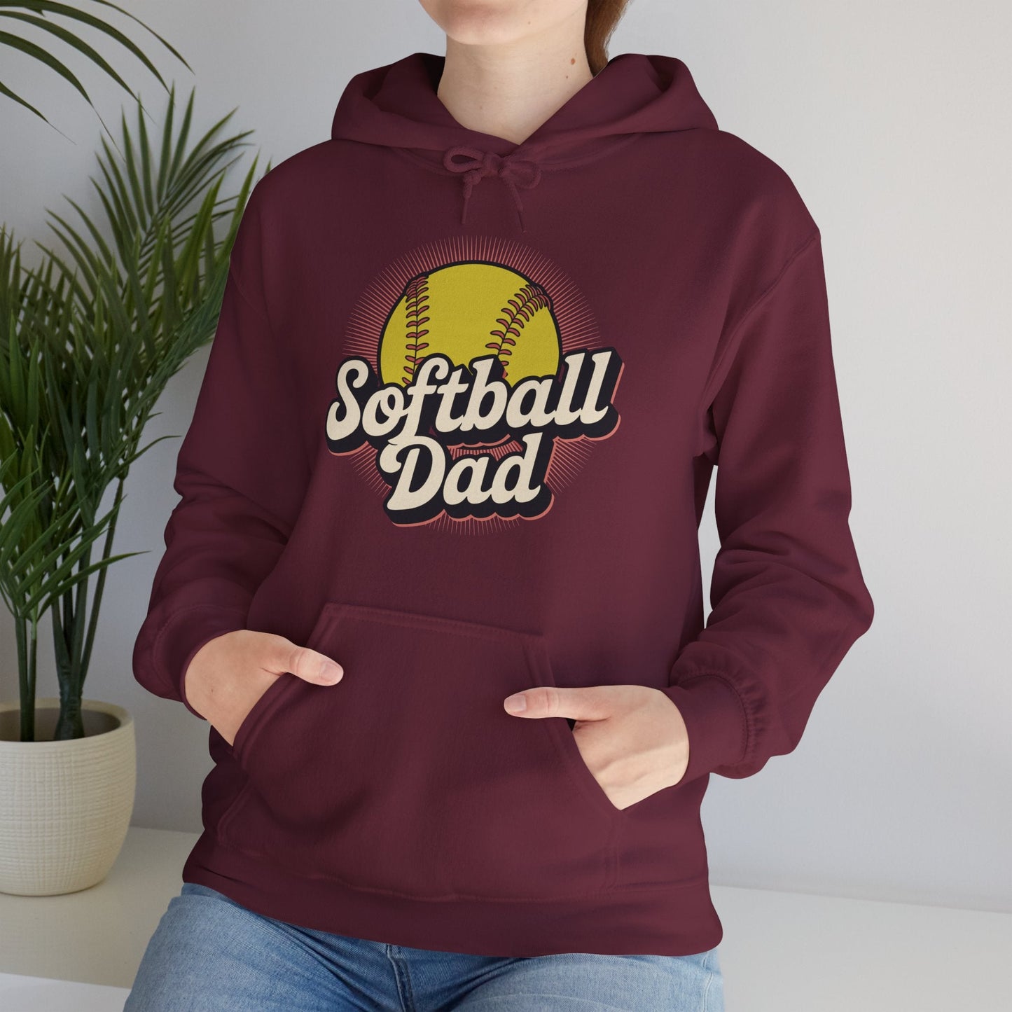 Funny Fathers Day Softball Dad Gift From Daughter Son Wife Hoodie