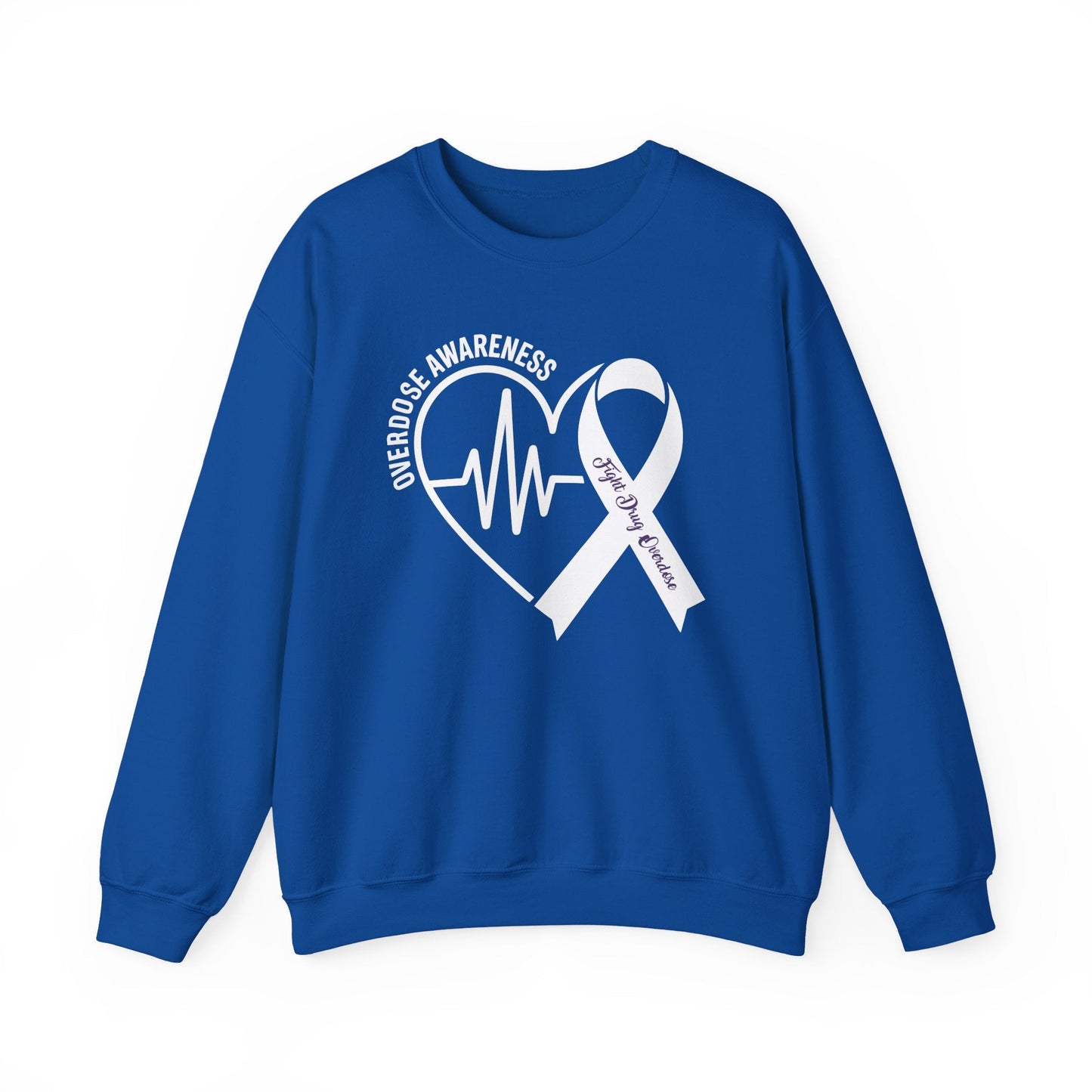 Overdose Awareness Month Heart Purple Ribbon Support Sweatshirt