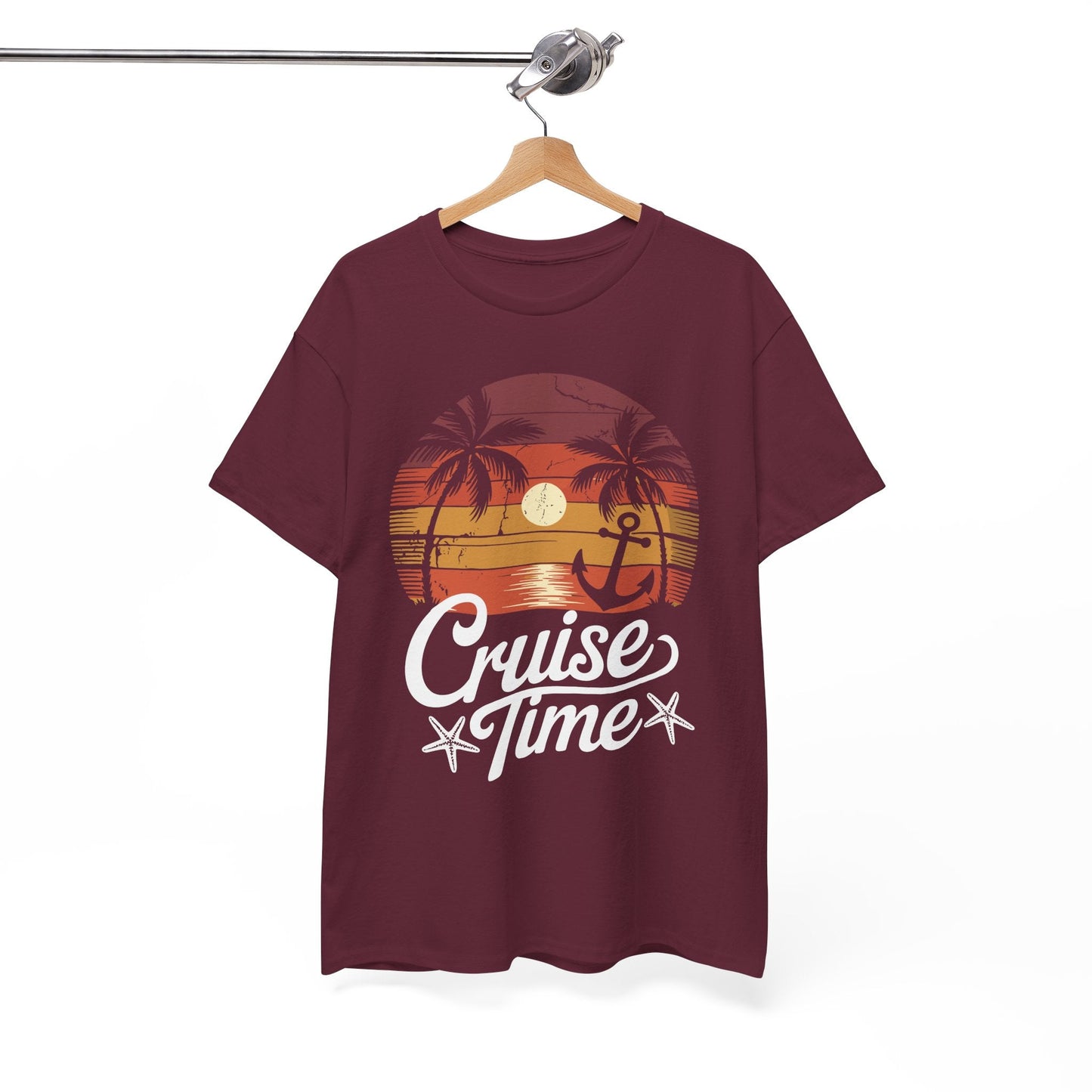 On Cruise Time Coconut Tree Graphic Summer Vacation Cruising T-shirt