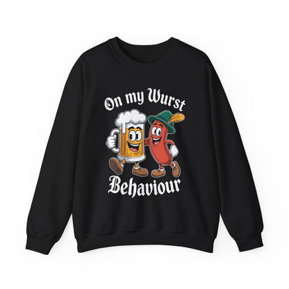 Oktoberfest On My Wurst Behaviour German Beer Sausage Adults Sweatshirt