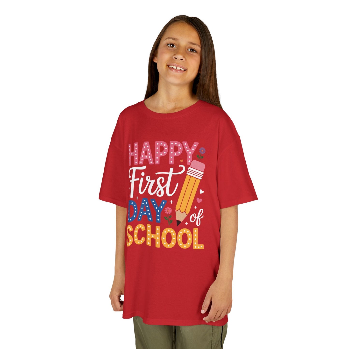 Happy First Day of School Pencil Teacher Cute Back to School T-Shirt