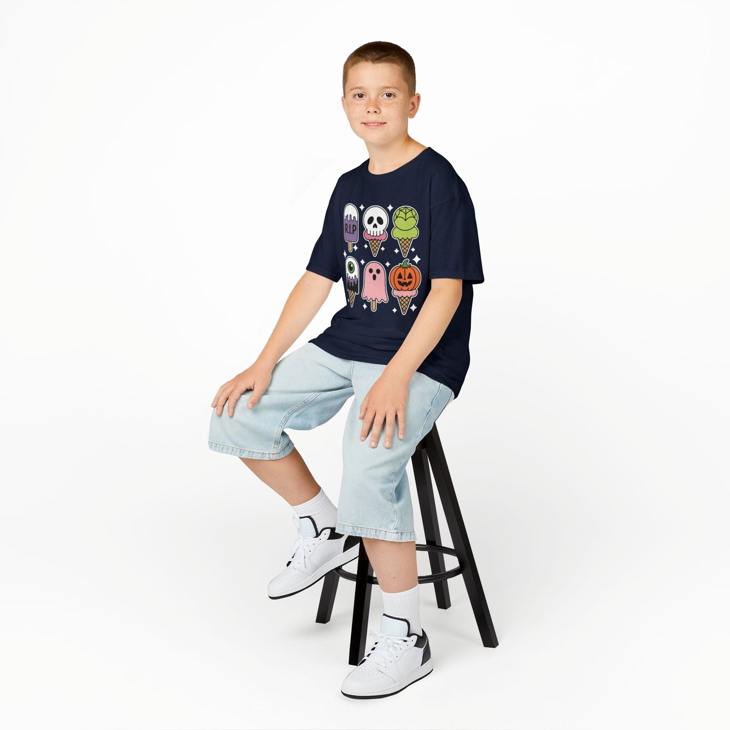 Horror Movie Summer Popsicle Halloween Ice Cream Summer-ween T-Shirt For Kids