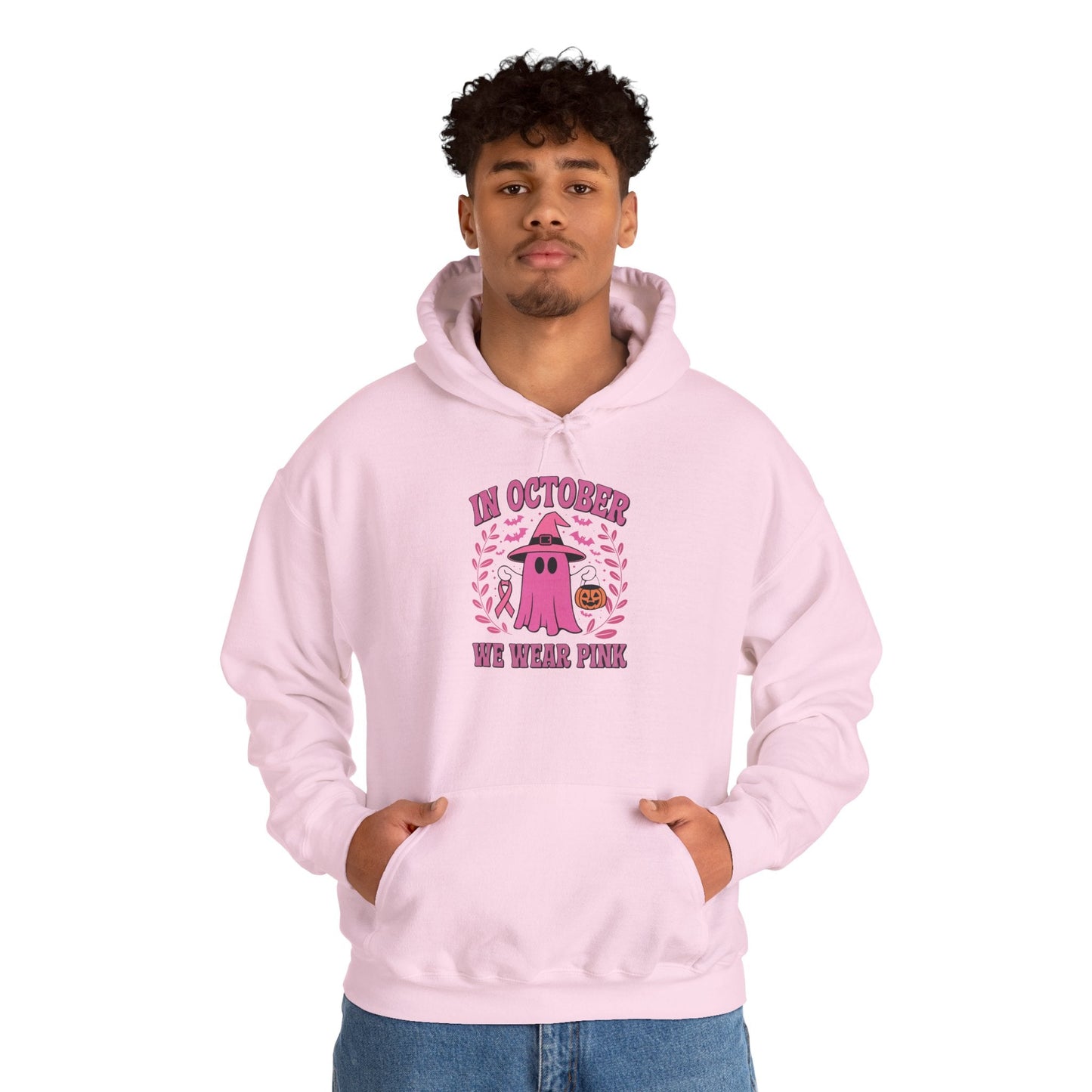 In October We Wear Pink Breast Cancer Awareness Halloween Hoodie