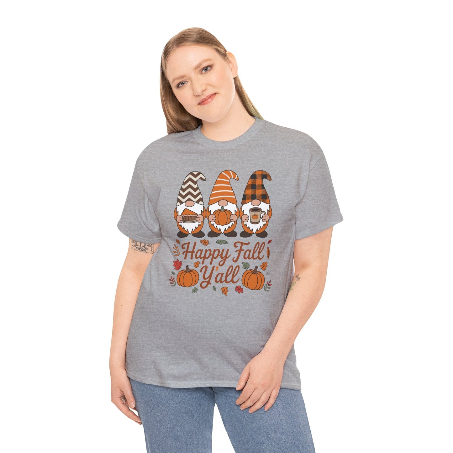 Happy Fall Y'all Gnome Pumpkin Autumn Thanksgiving Men Women T-Shirt
