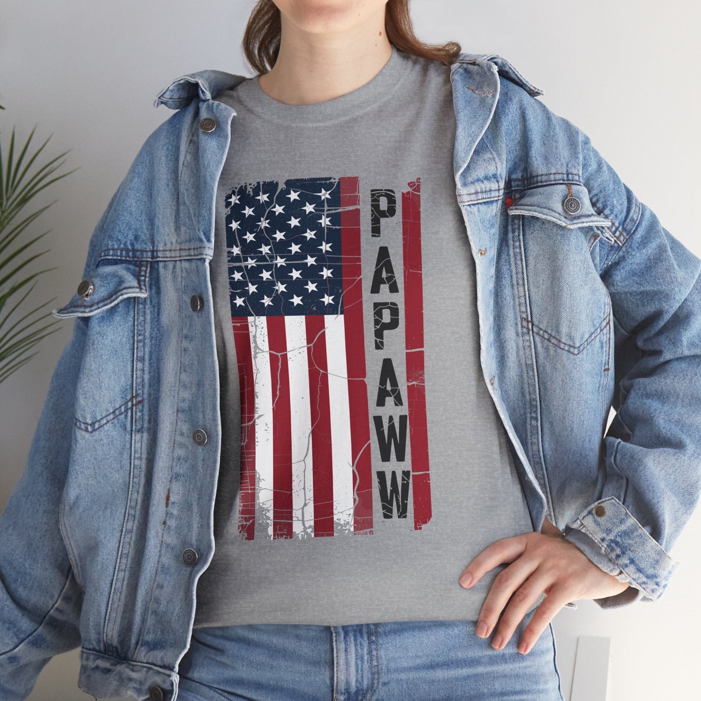 Papaw Grandpa US American Flag Shirt Grandfather Day T-Shirt