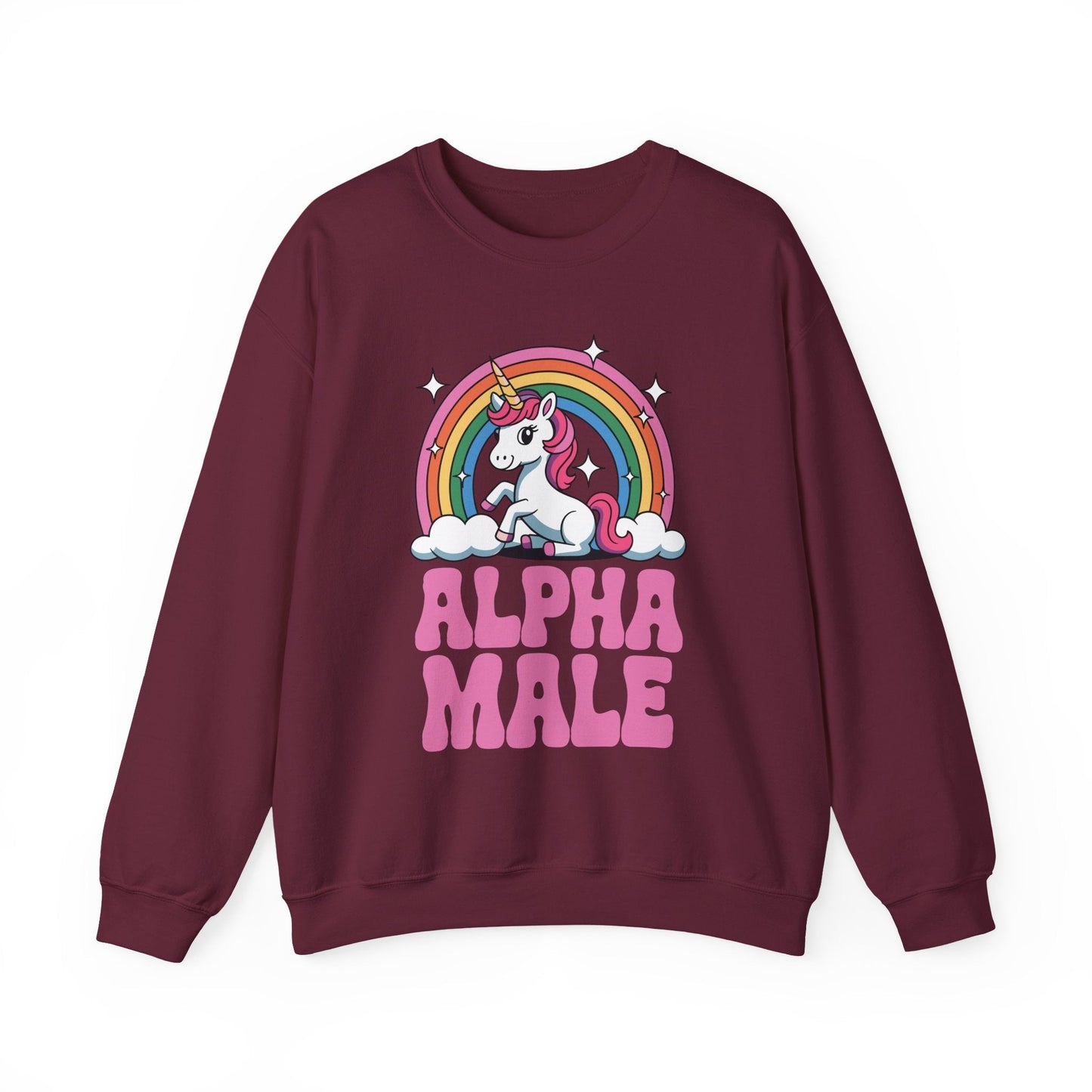 Funny Alpha Male Unicorn Sarcastic Ironic Weird Y2K Humor Sweatshirt