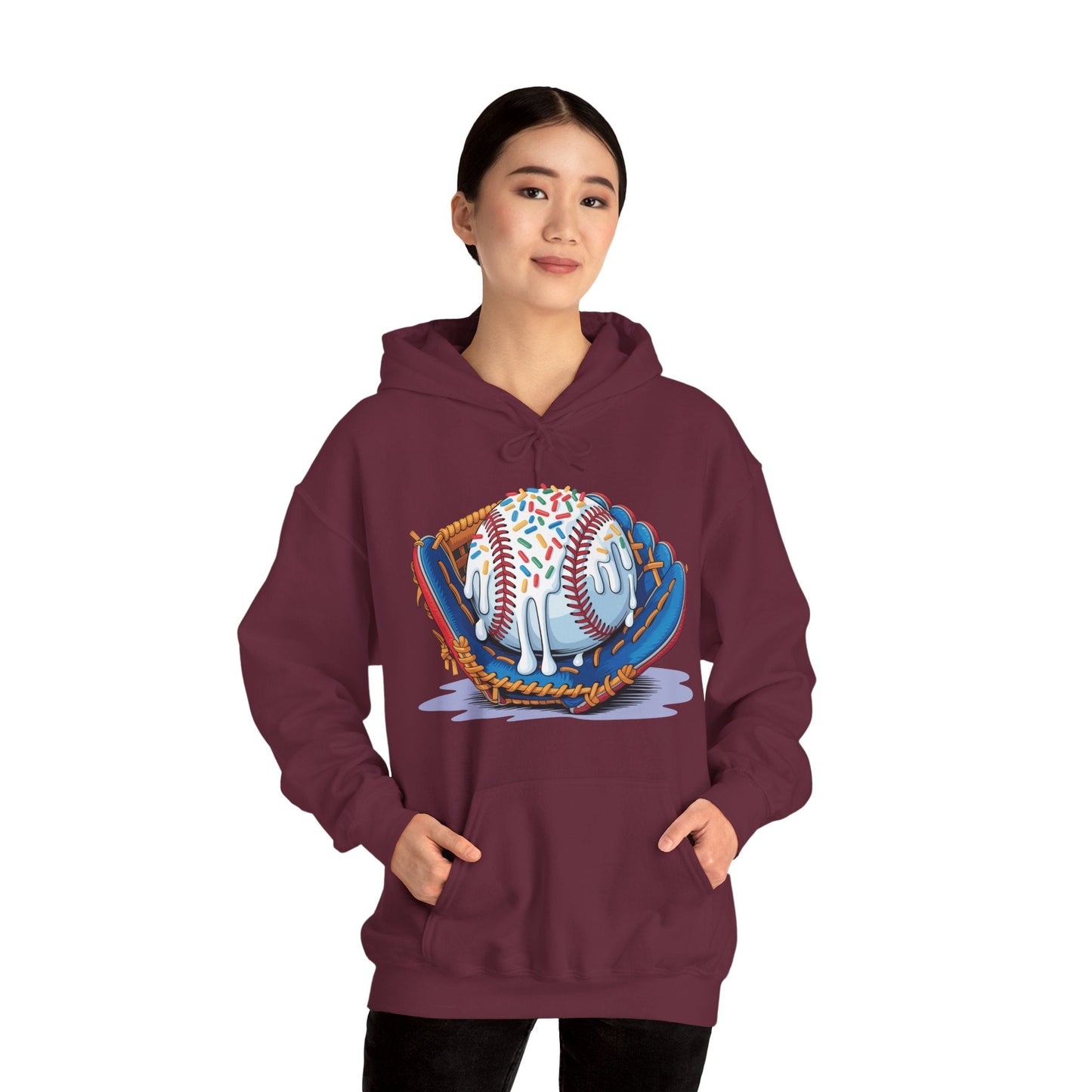 Baseball Drip Ice Cream Sprinkles Baseball Glove Hoodie