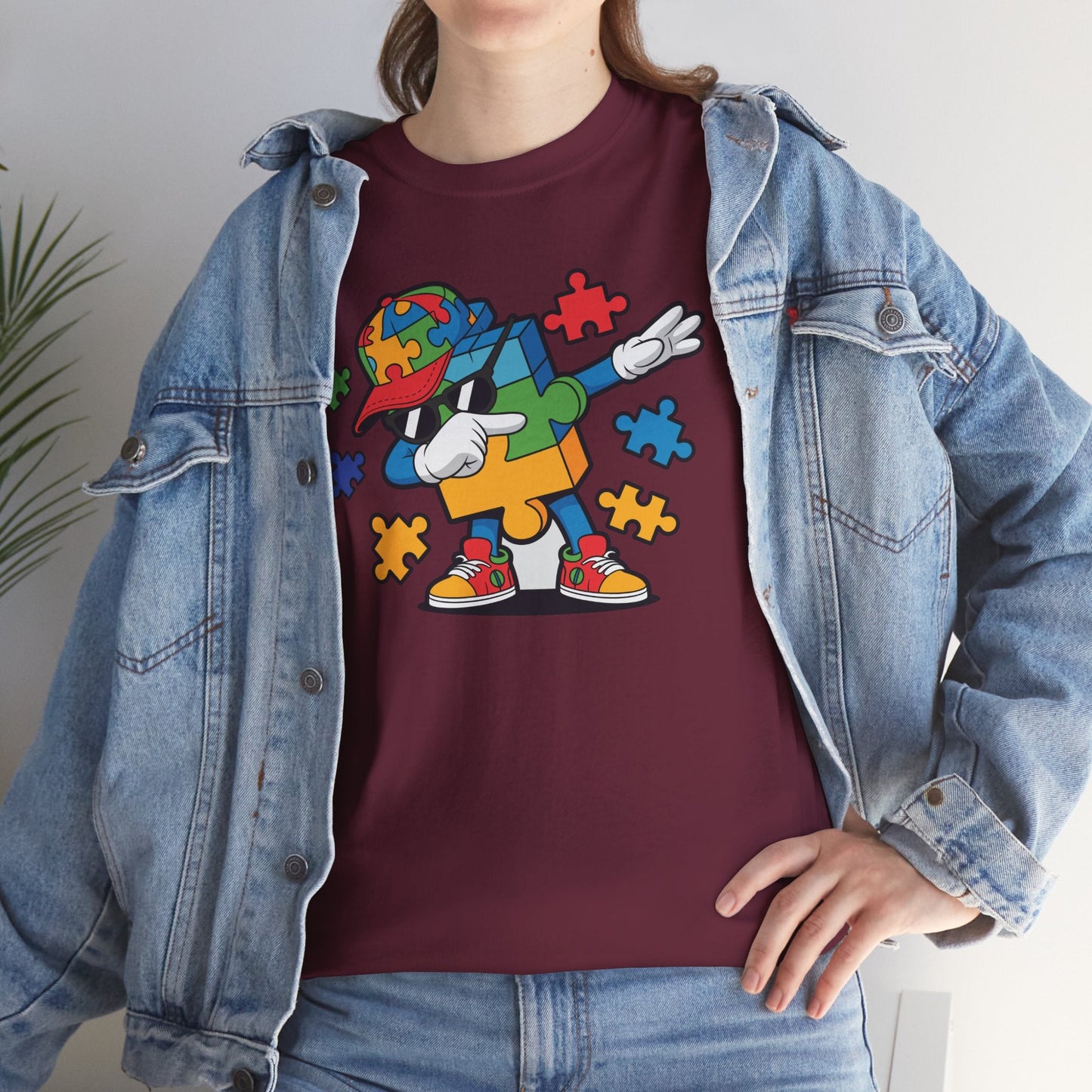 Dabbing Puzzle Autism Awareness T-Shirt