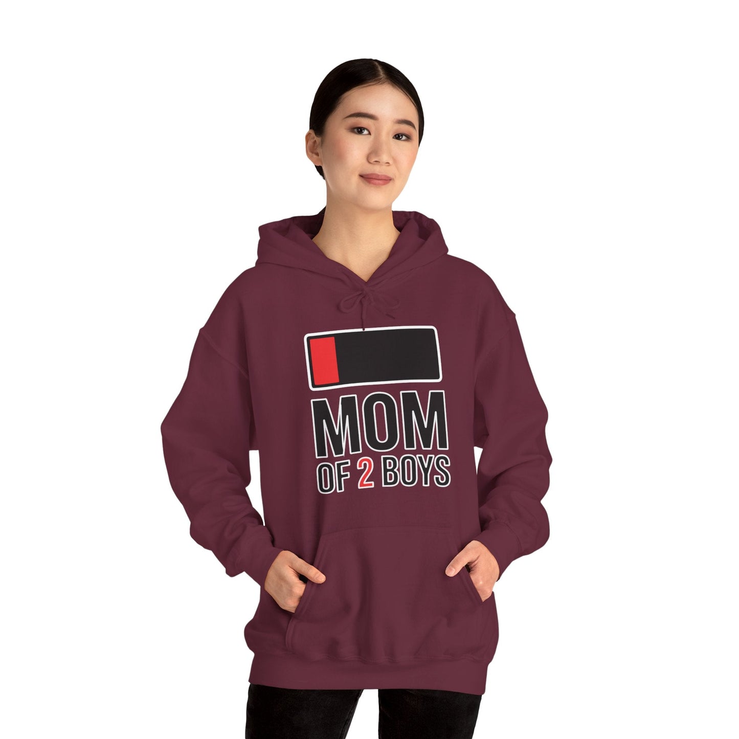 Mom of 2 Boys Gift from Son Mothers Day Birthday Women Hoodie