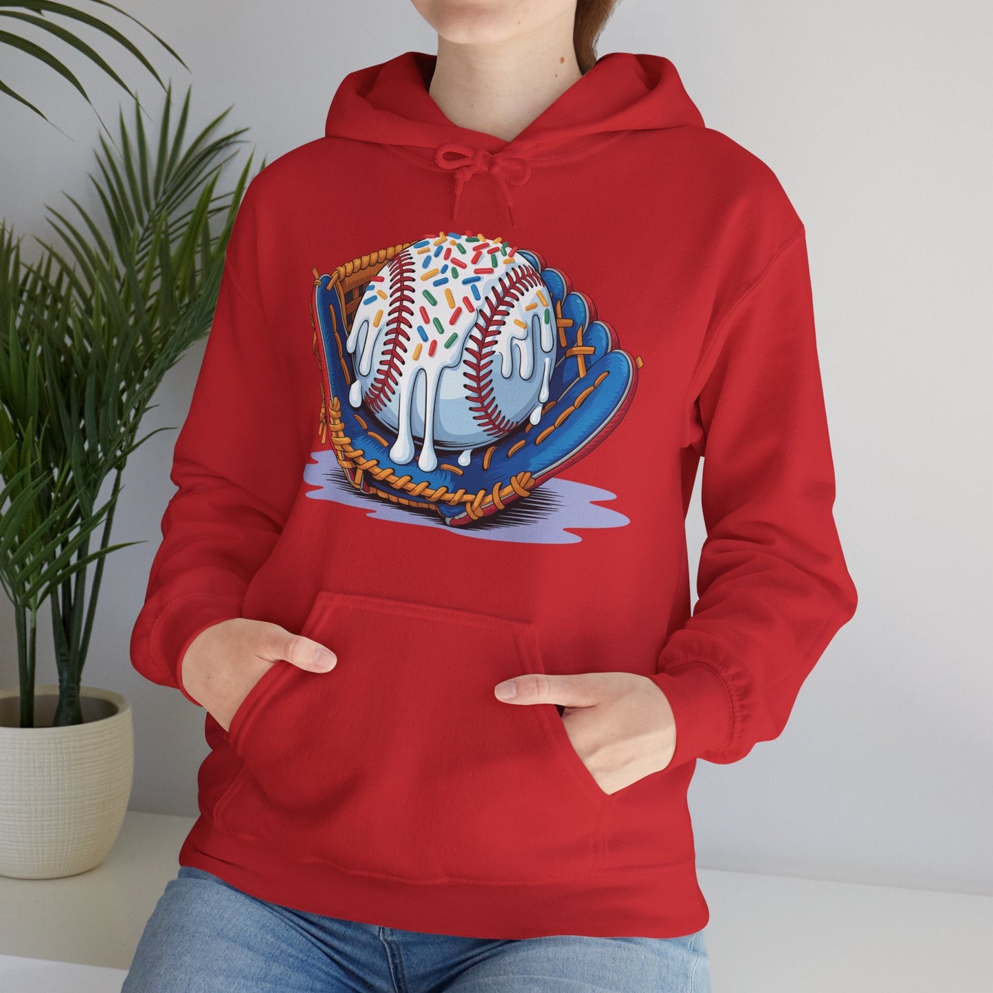 Baseball Drip Ice Cream Sprinkles Baseball Glove Hoodie
