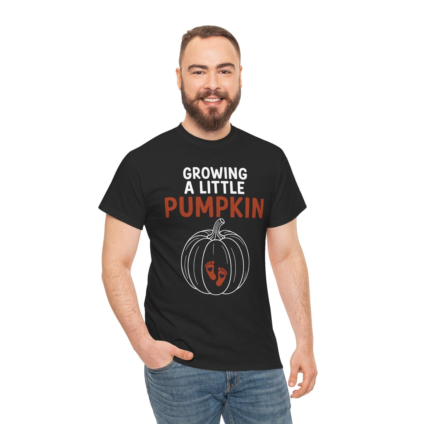 Growing A Little Pumpkin Fall Thanksgiving Baby Bump Wife T-Shirt