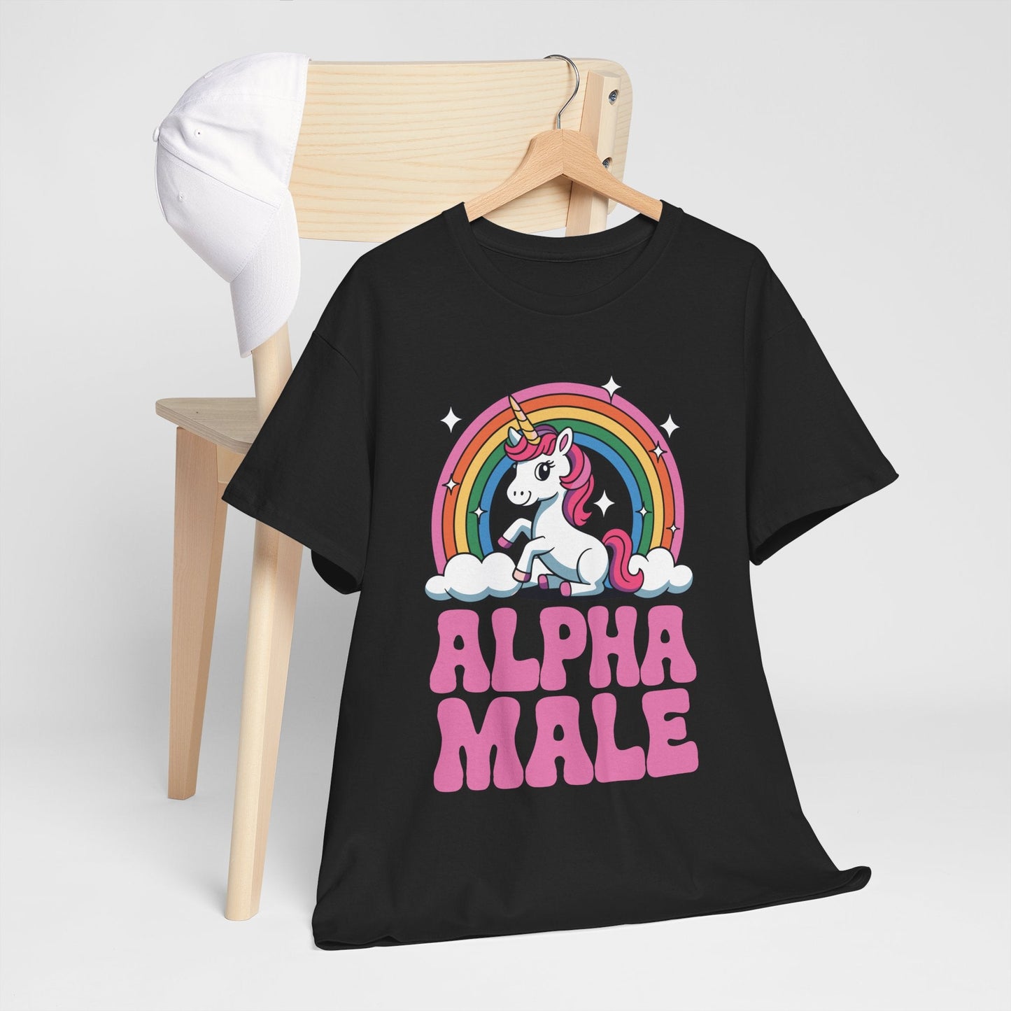 Funny Alpha Male Unicorn Sarcastic Ironic Weird Y2K Humor T-Shirt
