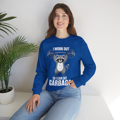 Raccoon Deadlift Bodybuilding Animal Funny Gym Fitness Sweatshirt
