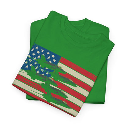 Vintage American Flag USA Fighter Jets 4th of July Patriotic T-Shirt