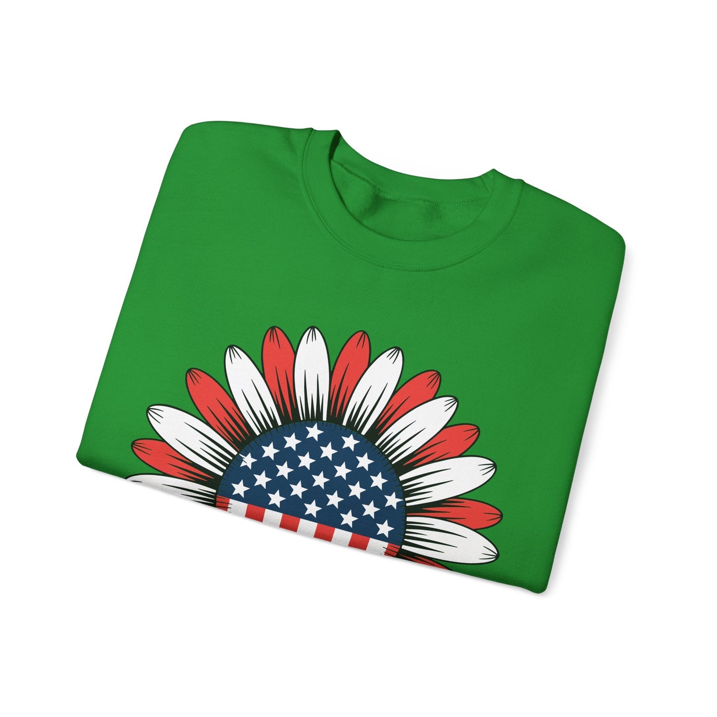 Sunflower American Flag 4th of July Women Men Merica USA Sweatshirt