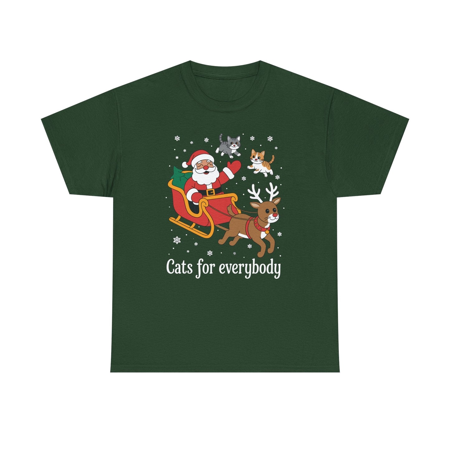 Cats For Everybody Christmas Cat Funny Xmas Women Santa T-Shirt