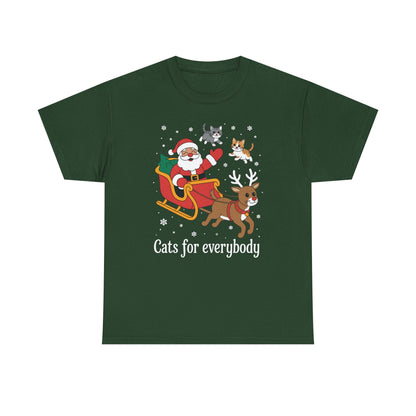 Cats For Everybody Christmas Cat Funny Xmas Women Santa T-Shirt