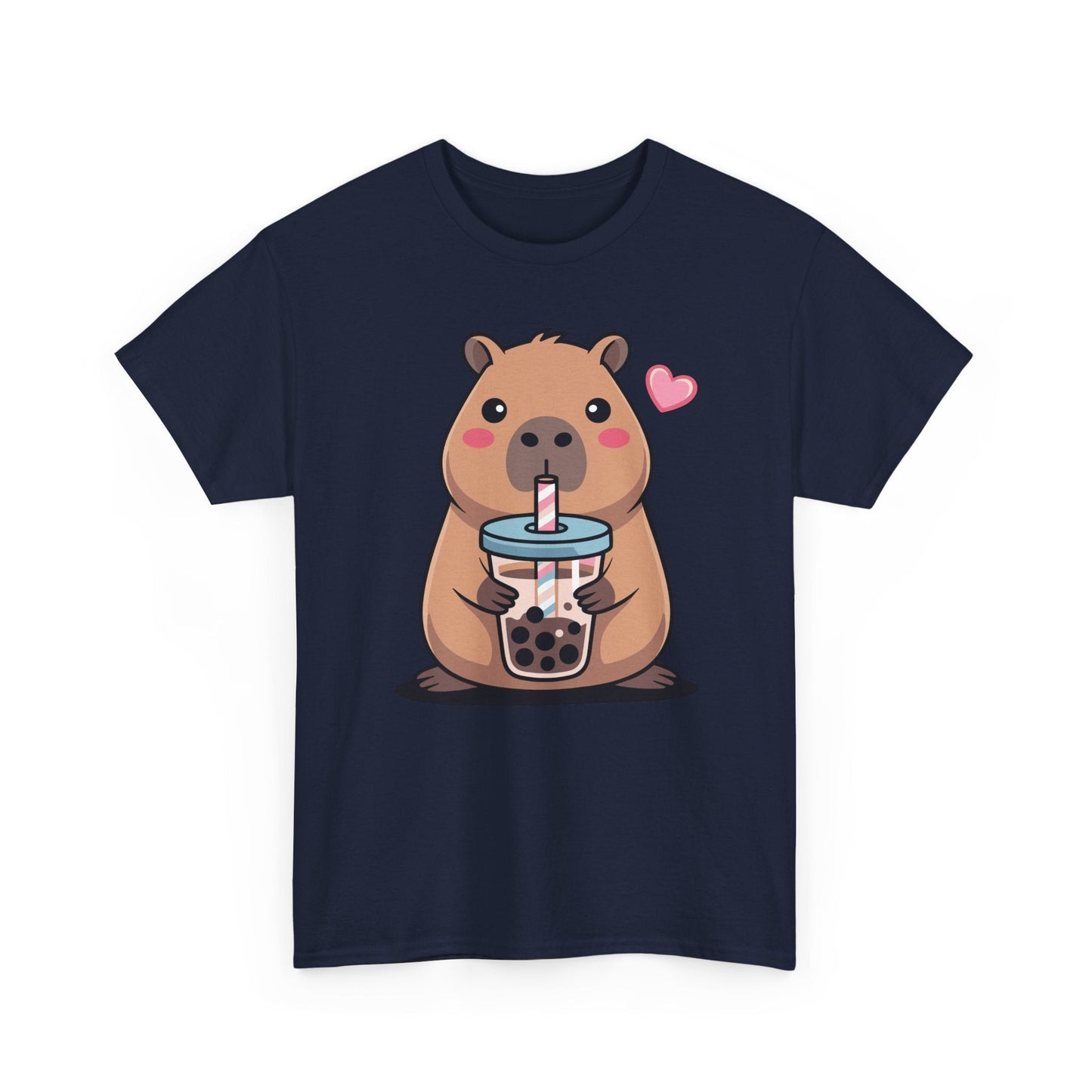 Cute Capybara Kawaii Anime Drinking Bubble Tea Lover Girls T-Shirt