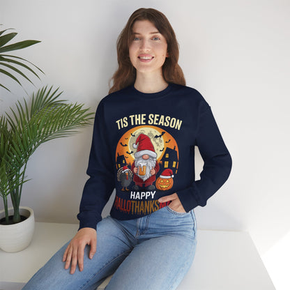 Happy Hallothanksmas Halloween Thanksgiving Merry Christmas Sweatshirt