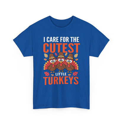 Care For Little Turkeys Nurse Fall Thanksgiving Scrub Top T-Shirt