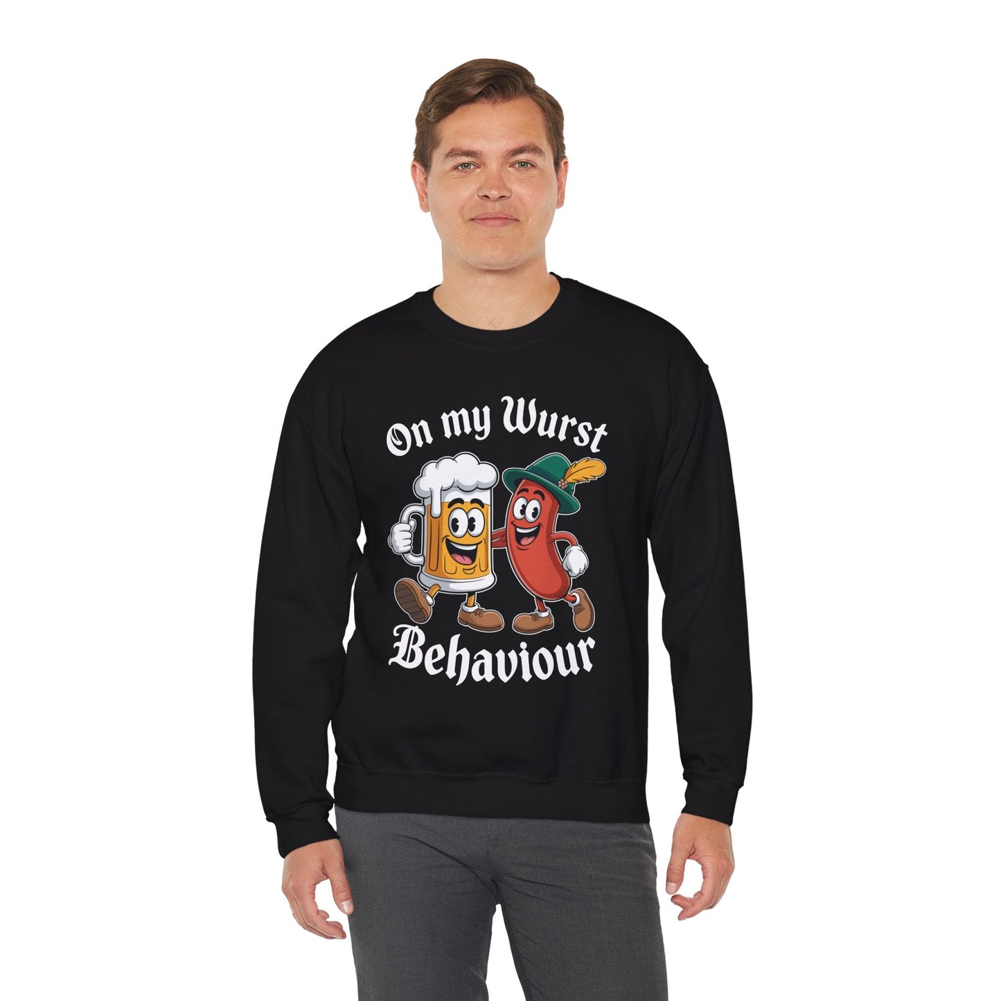 Oktoberfest On My Wurst Behaviour German Beer Sausage Adults Sweatshirt