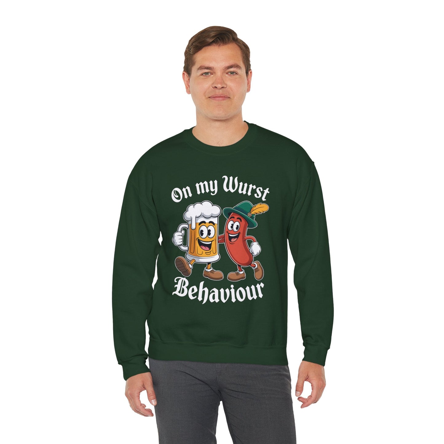 Oktoberfest On My Wurst Behaviour German Beer Sausage Adults Sweatshirt