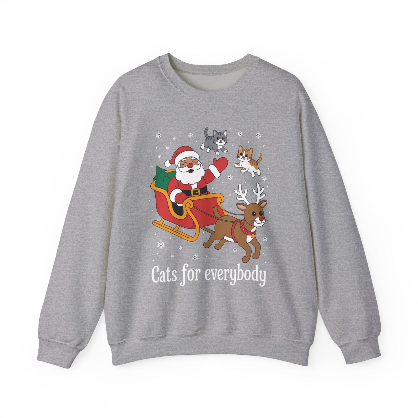 Cats For Everybody Christmas Cat Funny Xmas Women Santa Sweatshirt