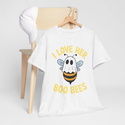 I Love Her Boo Bees Couples Halloween Adult Costume His Men T-Shirt