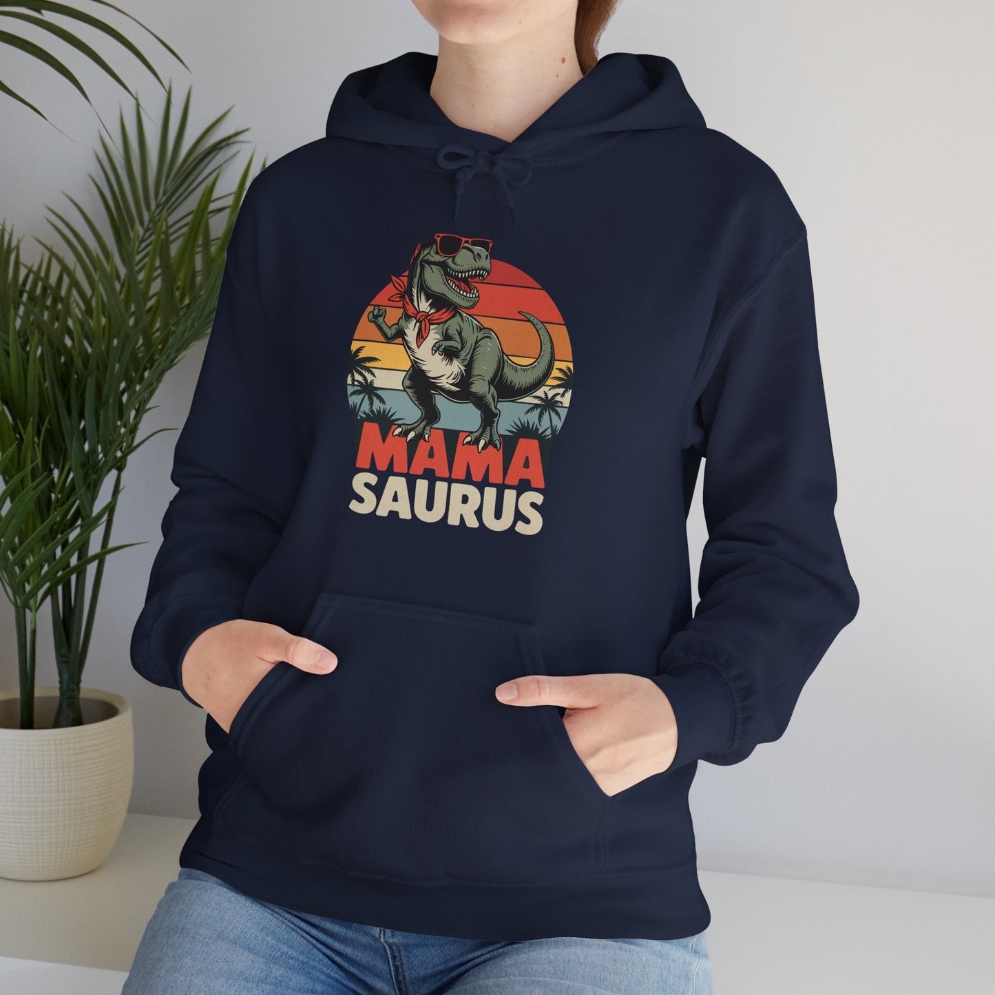 Mamasaurus T Rex Dinosaur Mama Saurus Family Matching Women Hoodie