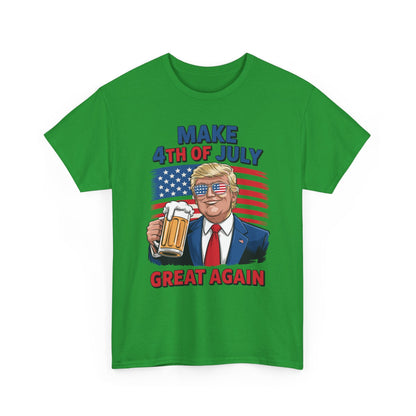 Trump Make 4th of July Great Again Men Drinking Beer Funny T-Shirt