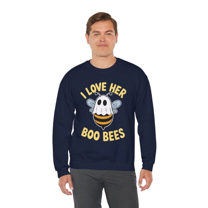 I Love Her Boo Bees Couples Halloween Adult Costume His Men Sweatshirt