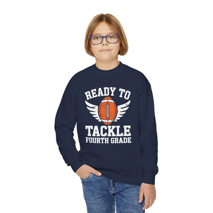Ready To Tackle Fourth Grade Back To School Football Sweatshirt