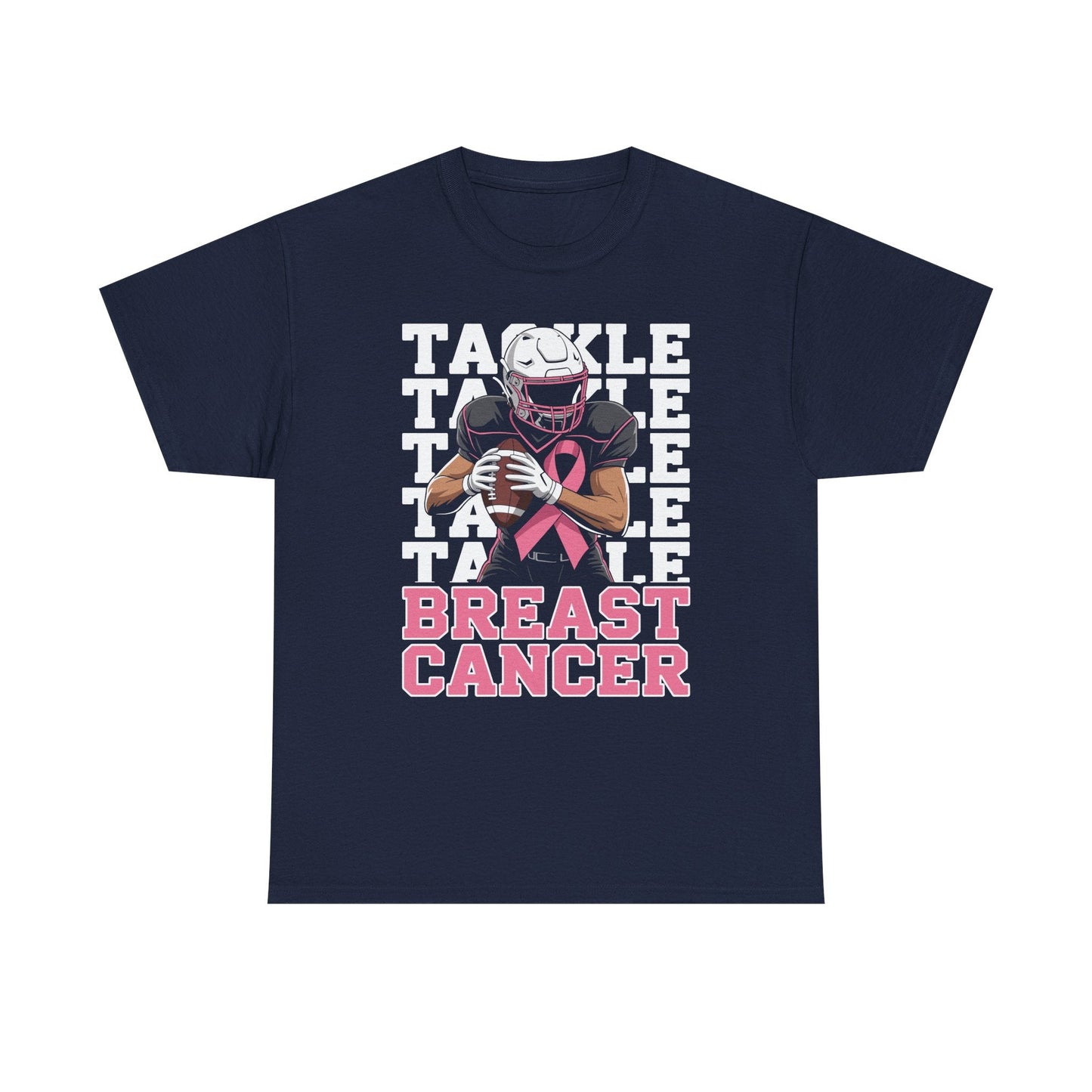 Tackle Football Breast Cancer Awareness Pink Ribbon T-Shirt