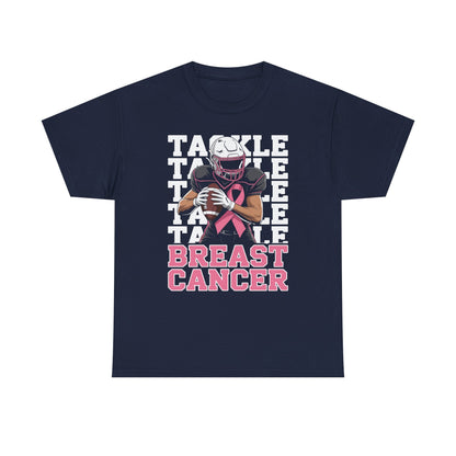 Tackle Football Breast Cancer Awareness Pink Ribbon T-Shirt