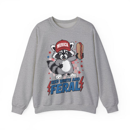 Red White And Feral Raccoon 4th of July Saying Meme Sweatshirt
