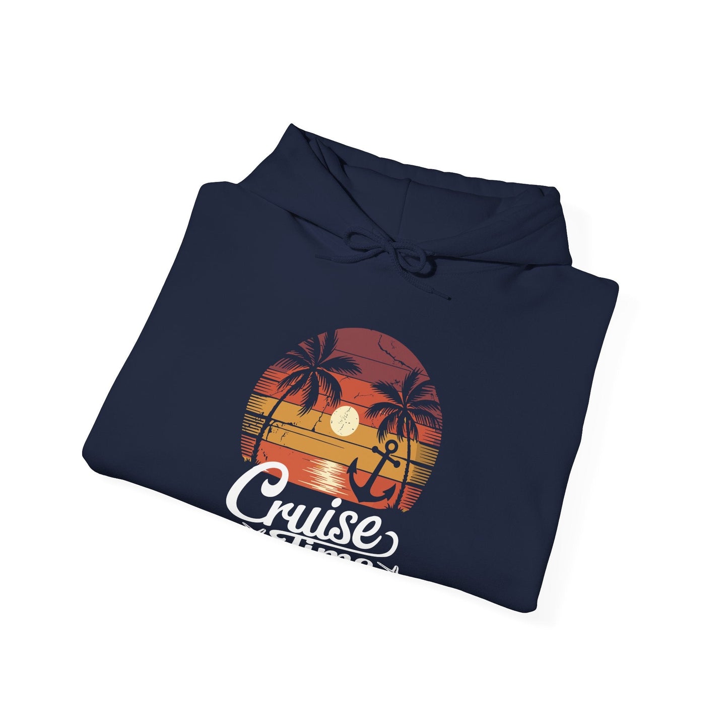 On Cruise Time Coconut Tree Graphic Summer Vacation Cruising Hoodie