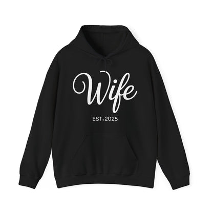 Wife Est 2025 Just Married Honeymoon Wedding Couples Hoodie