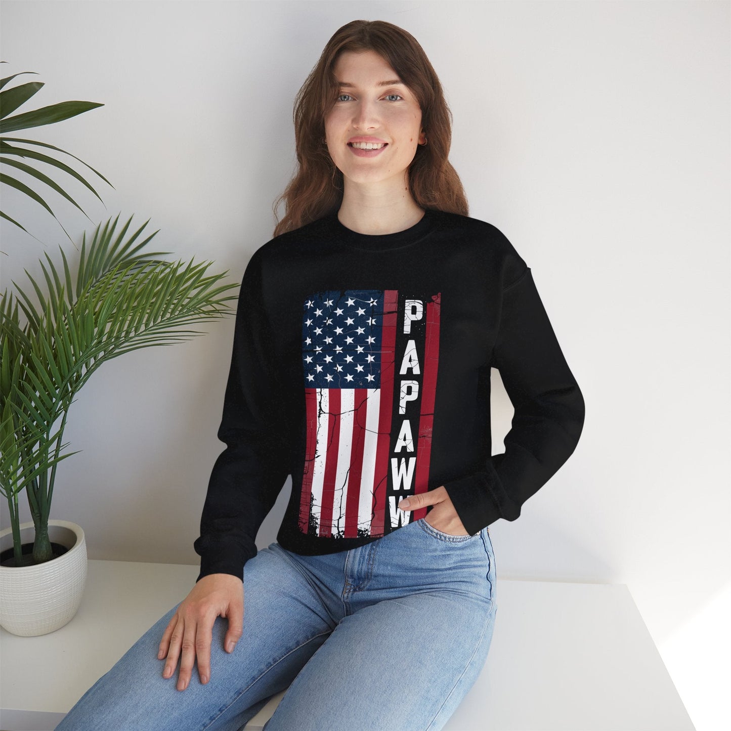 Papaw Grandpa US American Flag Shirt Grandfather Day Sweatshirt