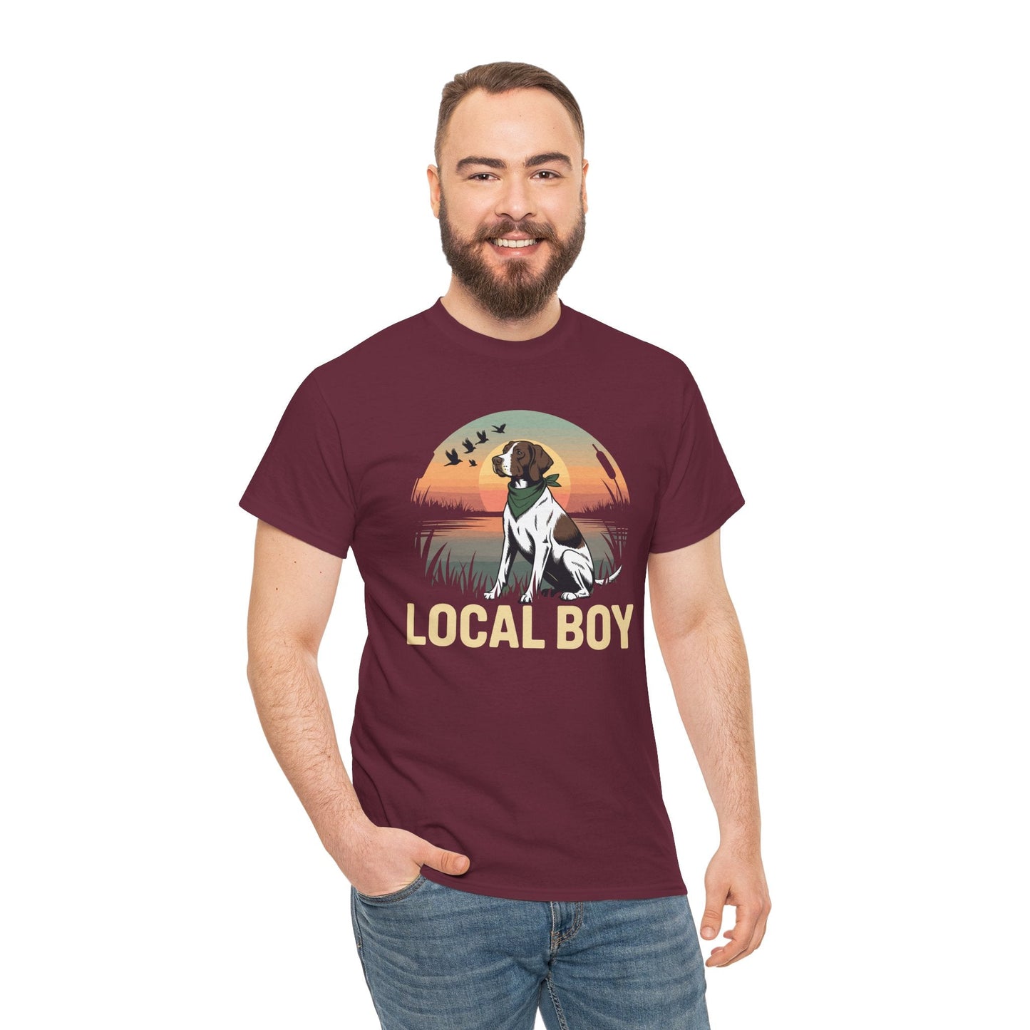 Local Boy Hunting Dog Vintage Sunset Hunting Season T-Shirt