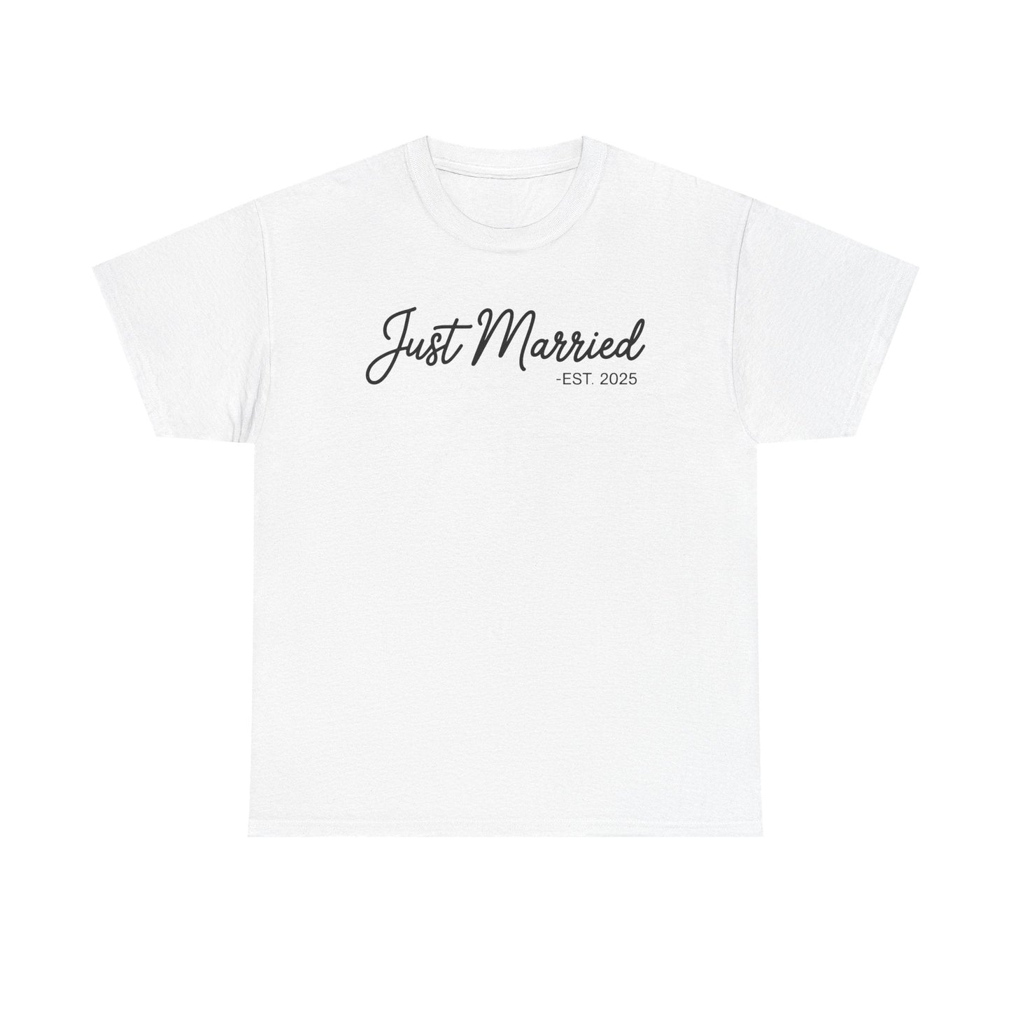 Just Married 2025 Honeymoon Wedding Couples Fiancee T-Shirt