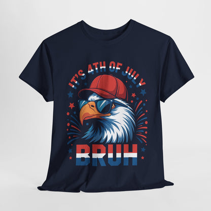 Bruh 4th Of July Boys Kids Fourth Of July Bald Eagle T-Shirt