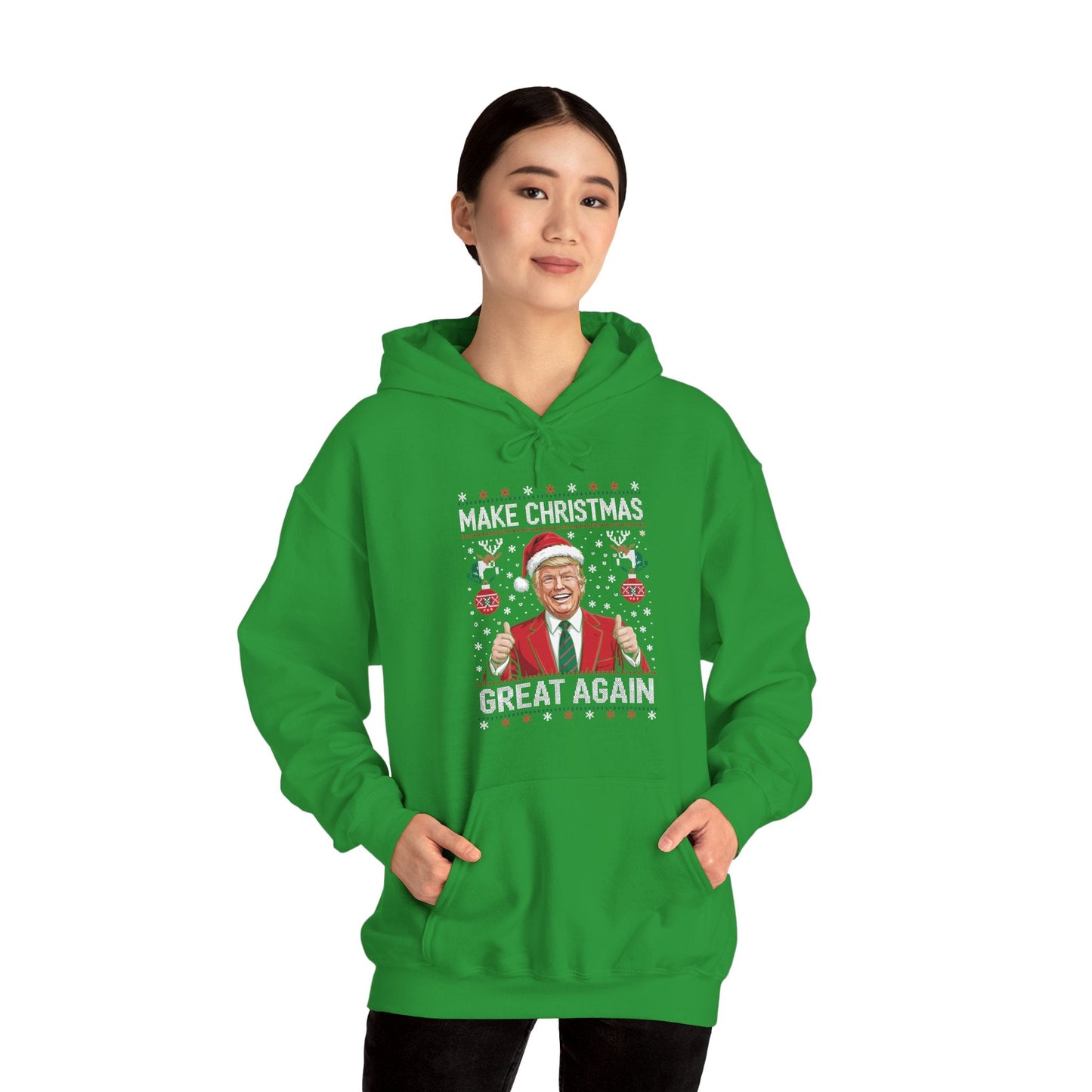 Funny Trump Make Christmas Great Again Xmas Pajamas Ugly Hoodie