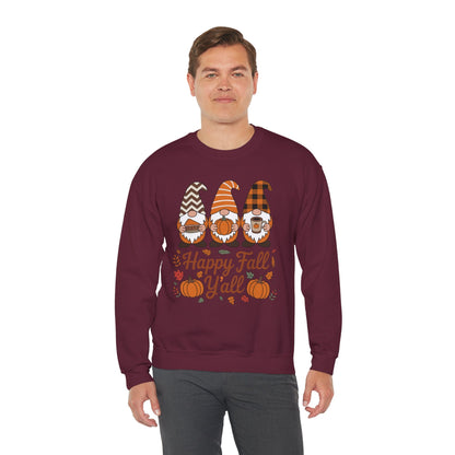 Happy Fall Y'all Gnome Pumpkin Autumn Thanksgiving Men Women Sweatshirt