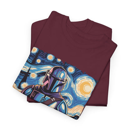 Star Wars The Mandalorian & The Child Starry Night Style T-Shirt