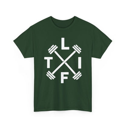 LIFT Weightlifting Fitness Barbells Crossed Circle T-Shirt